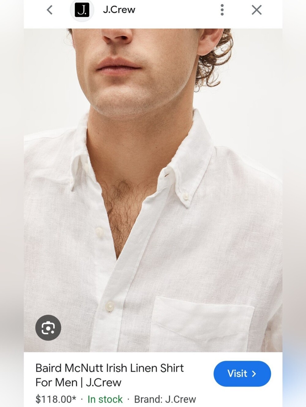 J. Crew Slim Baird McNutt Irish 100% Linen Shirt - White Unisex Large - Picture 7 of 16